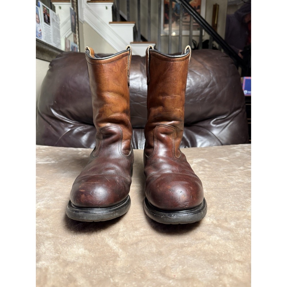 Vintage Red Wing SuperSole Steel Toe Lined Brown Leather Boots 9.5 D USA